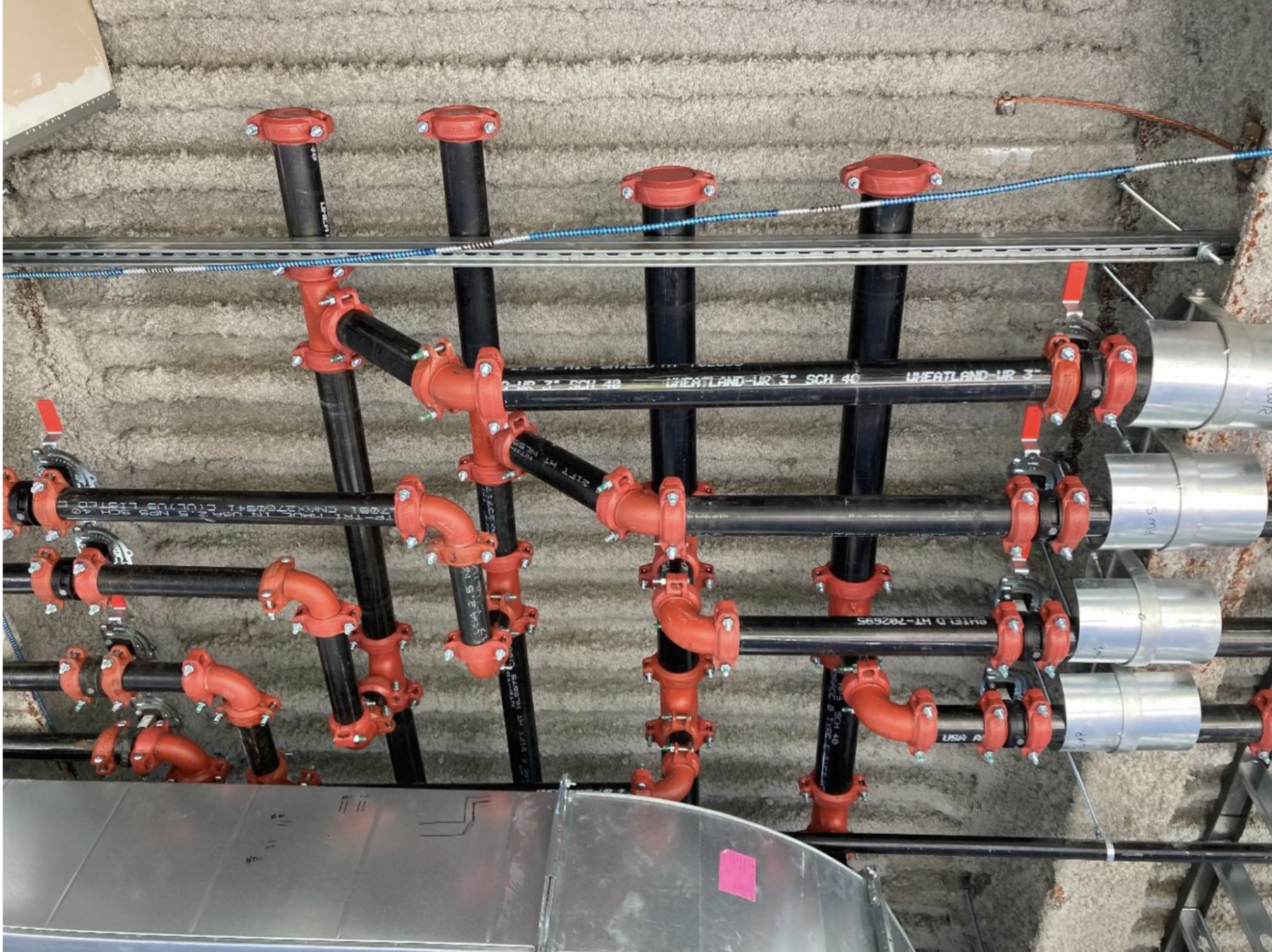 black steel assembled with Victaulic fittings