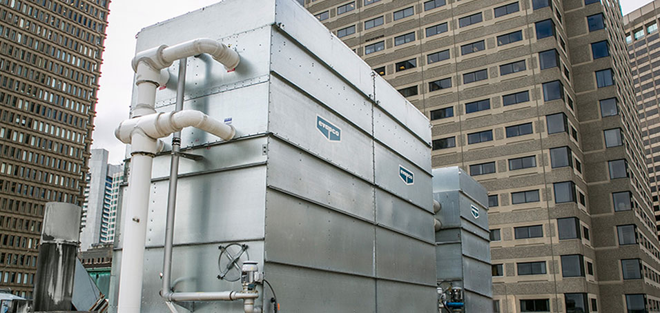 View Of HVAC System Outside Of Commercial Buildings