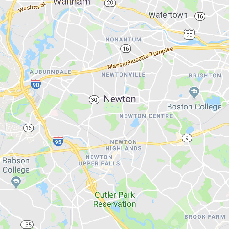 Map Of Newton, MA